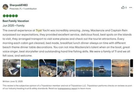 Review img # 15 of the yacht Tryst
