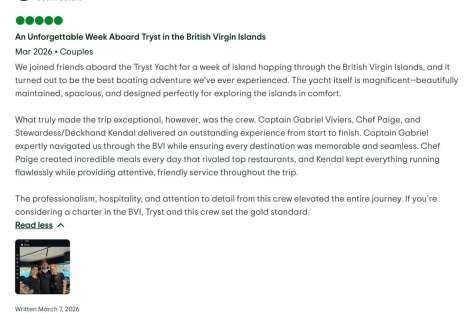 Review img # 8 of the yacht Tryst
